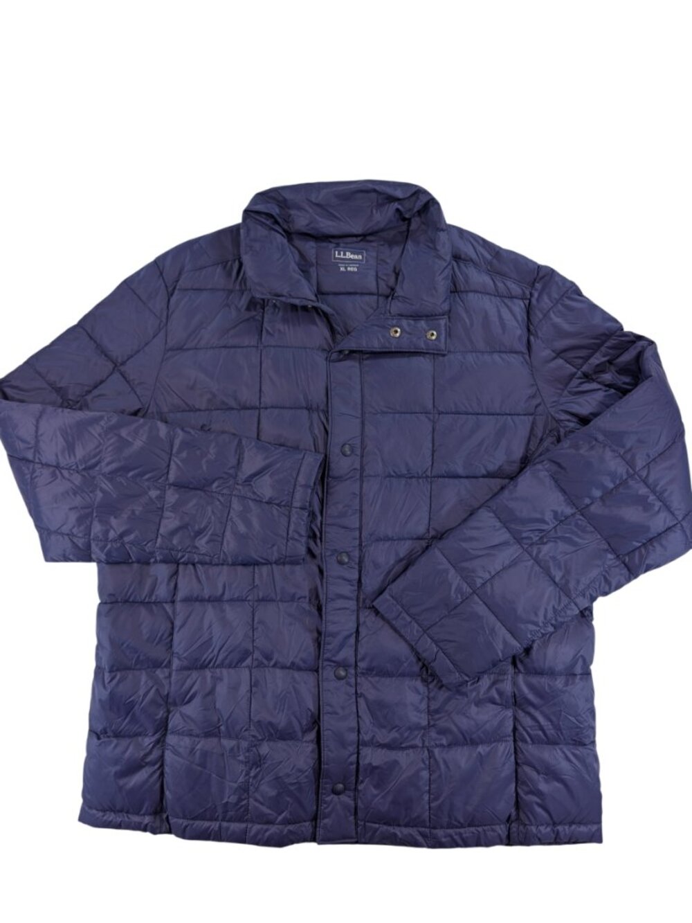 L.L. Bean Quilted Snap Puffer Navy Blue Jacket | Classic Lightweight Gorpcore XL